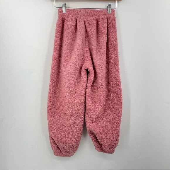 Lola and the Boys 8 Bright Smiley Patch Fuzzy 0135 pants pink girl Sherpa - Picture 7 of 13